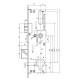 776598 - Serrure C600 45/92/8 T16 2 crochets+goujons