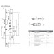 773354 - Serrure H600 Fasteo 40/70/7 2 crochets + 2 galets