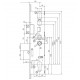 2003539 - Serrure H650 55/92/8 T16 2 goujons + 1ZS