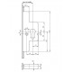 2003539 - Serrure H650 55/92/8 T16 2 goujons + 1ZS