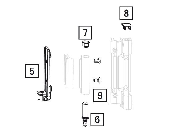 Kit fixation paumelle OB 90kg